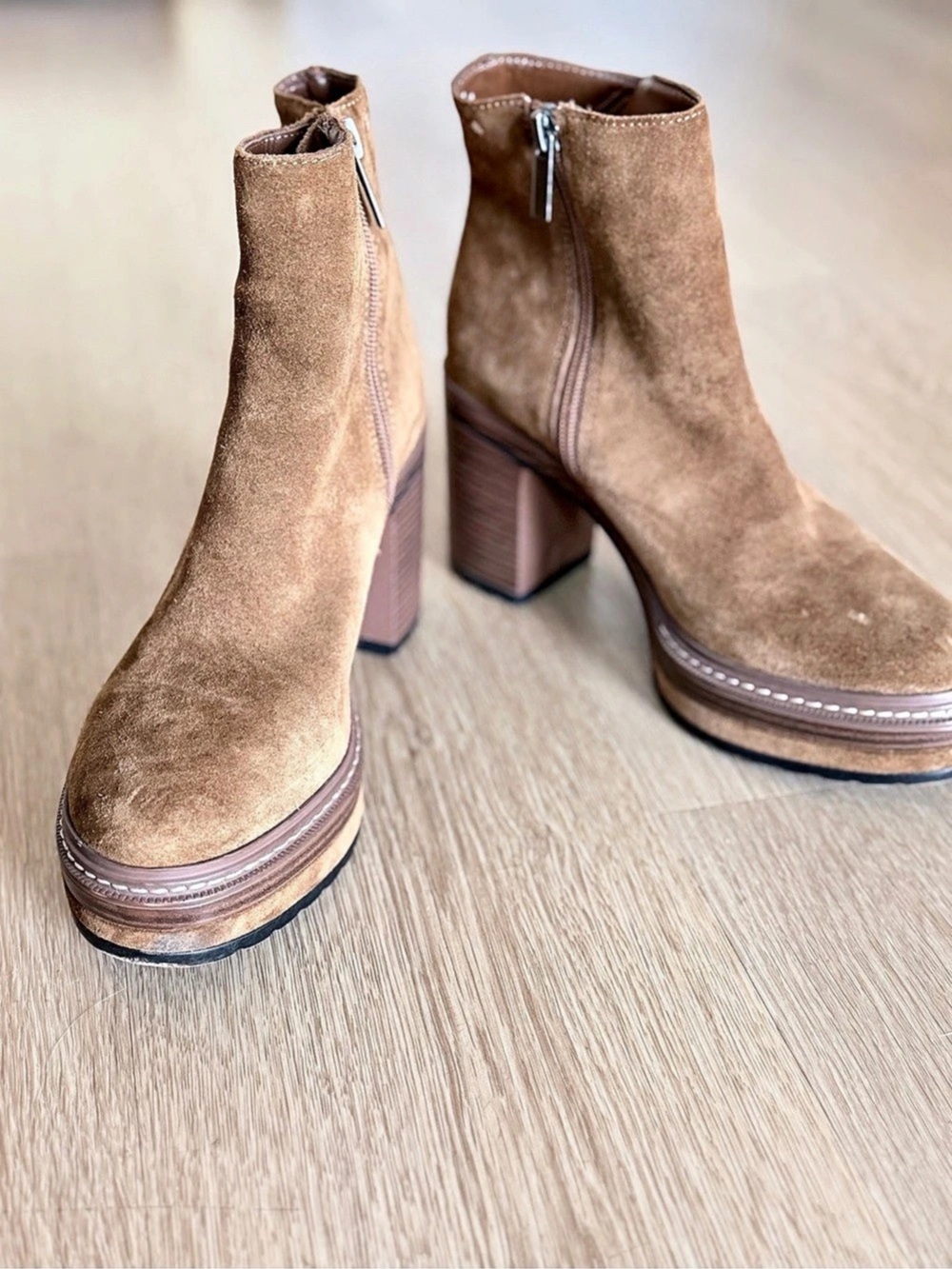 Steve Madden Shaniya Platform Ankle Boots Brown US 7M